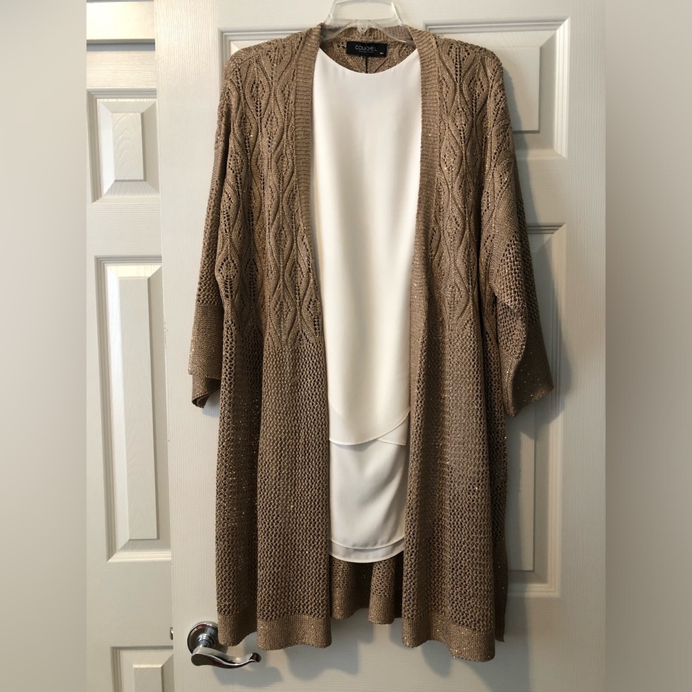 Metallic Long Cardigan, NWT